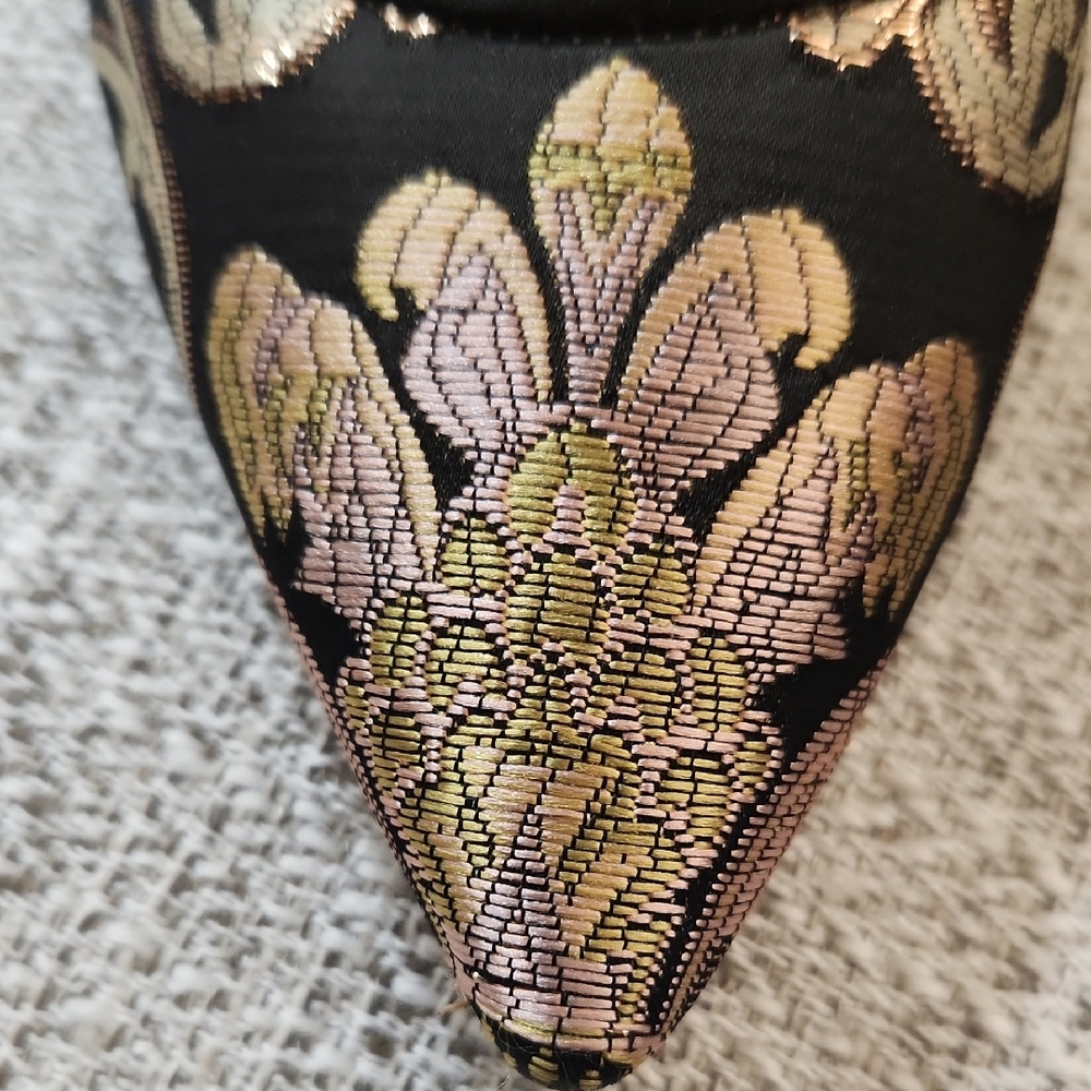Sam Edelman Black and Gold Floral Heels - Picture 2 of 3